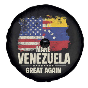 Make Venezuela Great Again Spare Tire Cover Distressed US and Venezuela Flag Unity TS02 Print Your Wear
