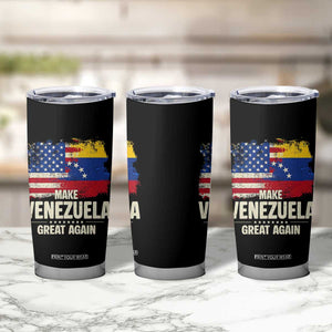 Make Venezuela Great Again Tumbler Cup Distressed US and Venezuela Flag Unity TS02 Print Your Wear