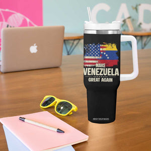 Make Venezuela Great Again Tumbler With Handle Distressed US and Venezuela Flag Unity TS02 Print Your Wear