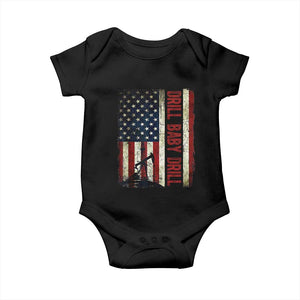 Drill Baby Drill American Flag Baby Onesie Oil Rig Oildfield Energy Industry Patriot TS02 Black Print Your Wear