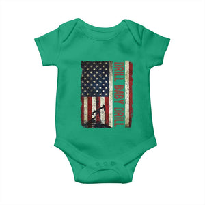 Drill Baby Drill American Flag Baby Onesie Oil Rig Oildfield Energy Industry Patriot TS02 Irish Green Print Your Wear