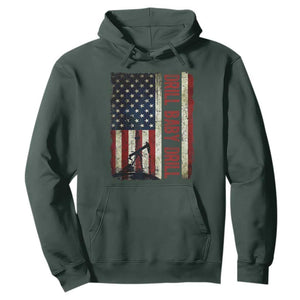 Drill Baby Drill American Flag Hoodie Oil Rig Oildfield Energy Industry Patriot TS02 Dark Forest Green Print Your Wear