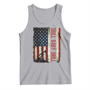Drill Baby Drill American Flag Tank Top Oil Rig Oildfield Energy Industry Patriot TS02 Athletic Heather Print Your Wear