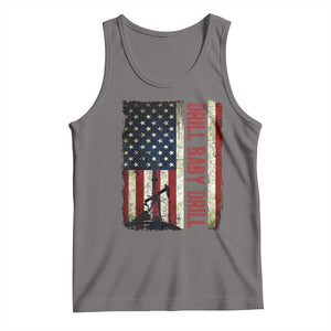 Drill Baby Drill American Flag Tank Top Oil Rig Oildfield Energy Industry Patriot TS02 Deep Heather Print Your Wear