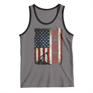 Drill Baby Drill American Flag Tank Top Oil Rig Oildfield Energy Industry Patriot TS02 Deep Heather Black Print Your Wear