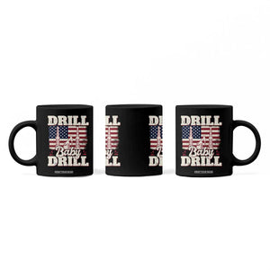 Drill Baby Drill American Flag Coffee Mug Retro Oilfield Oil Rig Patriot TS02 Print Your Wear
