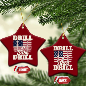 Drill Baby Drill American Flag Ceramic Ornament Retro Oilfield Oil Rig Patriot TS02 Print Your Wear