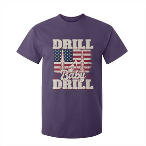Drill Baby Drill American Flag T Shirt For Kid Retro Oilfield Oil Rig Patriot TS02 Purple Print Your Wear