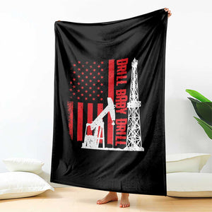 Drill Baby Drill American Flag Throw Blanket Distressed Oil Rig Oildfield Energy Industry TS02 Print Your Wear