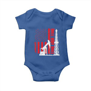 Drill Baby Drill American Flag Baby Onesie Distressed Oil Rig Oildfield Energy Industry TS02 Royal Blue Print Your Wear