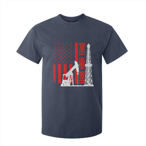 Drill Baby Drill American Flag T Shirt For Kid Distressed Oil Rig Oildfield Energy Industry TS02 Navy Print Your Wear