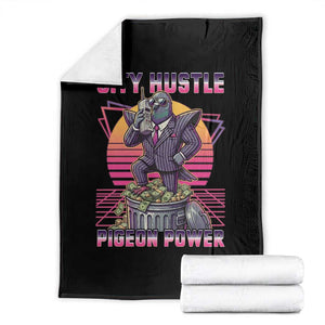 Retro City Hustle Pigeon Power Throw Blanket Funny 80s Style Money Bird Gangsta TS02 Black Print Your Wear