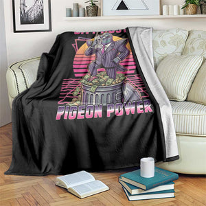 Retro City Hustle Pigeon Power Throw Blanket Funny 80s Style Money Bird Gangsta TS02 Print Your Wear