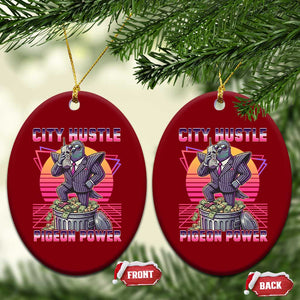Retro City Hustle Pigeon Power Ceramic Ornament Funny 80s Style Money Bird Gangsta TS02 Print Your Wear