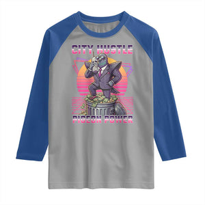 Retro City Hustle Pigeon Power Raglan Shirt Funny 80s Style Money Bird Gangsta TS02 Sport Gray Royal Print Your Wear