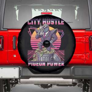 Retro City Hustle Pigeon Power Spare Tire Cover Funny 80s Style Money Bird Gangsta TS02 Black Print Your Wear