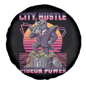 Retro City Hustle Pigeon Power Spare Tire Cover Funny 80s Style Money Bird Gangsta TS02 Print Your Wear