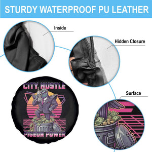 Retro City Hustle Pigeon Power Spare Tire Cover Funny 80s Style Money Bird Gangsta TS02 Print Your Wear
