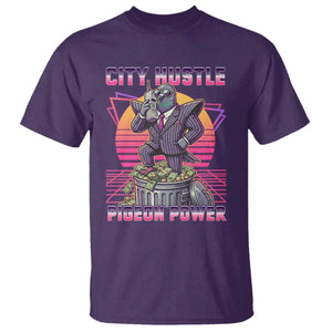 Retro City Hustle Pigeon Power T Shirt Funny 80s Style Money Bird Gangsta TS02 Purple Print Your Wear