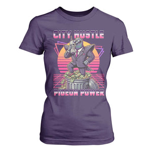 Retro City Hustle Pigeon Power T Shirt For Women Funny 80s Style Money Bird Gangsta TS02 Purple Print Your Wear