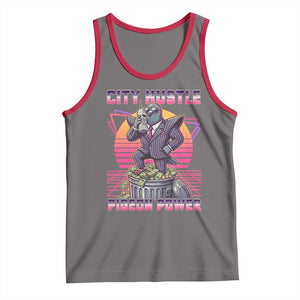 Retro City Hustle Pigeon Power Tank Top Funny 80s Style Money Bird Gangsta TS02 Deep Heather Red Print Your Wear