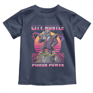 Retro City Hustle Pigeon Power Toddler T Shirt Funny 80s Style Money Bird Gangsta TS02 Navy Print Your Wear