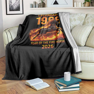 Legendary 1966 Year of the Fire Horse Throw Blanket Fiery 2026 Zodiac Birthday Gift TS02 Print Your Wear
