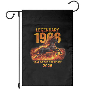 Legendary 1966 Year of the Fire Horse Garden Flag Fiery 2026 Zodiac Birthday Gift TS02 Black Print Your Wear