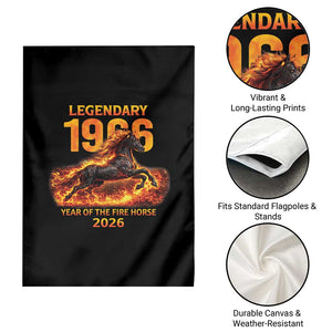 Legendary 1966 Year of the Fire Horse Garden Flag Fiery 2026 Zodiac Birthday Gift TS02 Print Your Wear