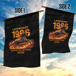 Legendary 1966 Year of the Fire Horse Garden Flag Fiery 2026 Zodiac Birthday Gift TS02 Print Your Wear