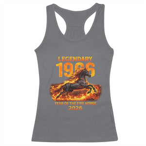 Legendary 1966 Year of the Fire Horse Racerback Tank Top Fiery 2026 Zodiac Birthday Gift TS02 Charcoal Print Your Wear