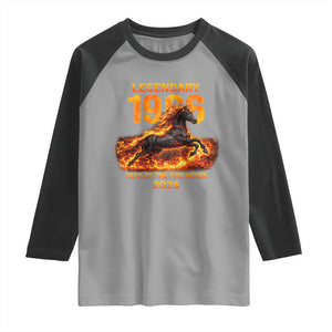 Legendary 1966 Year of the Fire Horse Raglan Shirt Fiery 2026 Zodiac Birthday Gift TS02 Sport Gray Black Print Your Wear