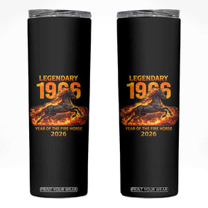 Legendary 1966 Year of the Fire Horse Skinny Tumbler Fiery 2026 Zodiac Birthday Gift TS02 Black Print Your Wear