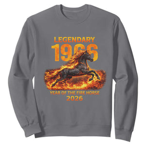 Legendary 1966 Year of the Fire Horse Sweatshirt Fiery 2026 Zodiac Birthday Gift TS02 Charcoal Print Your Wear