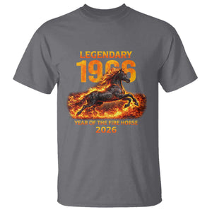 Legendary 1966 Year of the Fire Horse T Shirt Fiery 2026 Zodiac Birthday Gift TS02 Charcoal Print Your Wear