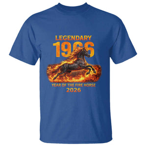 Legendary 1966 Year of the Fire Horse T Shirt Fiery 2026 Zodiac Birthday Gift TS02 Royal Blue Print Your Wear