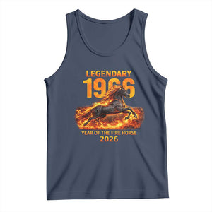 Legendary 1966 Year of the Fire Horse Tank Top Fiery 2026 Zodiac Birthday Gift TS02 Navy Print Your Wear