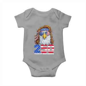 250 Years of Independece Patriotic Eagle Baby Onesie 1776 2026 USA Flag 4th of July Semiquincentennial TS02 Sport Gray Print Your Wear