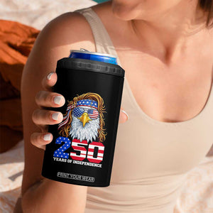 250 Years of Independece Patriotic Eagle 4 in 1 Can Cooler Tumbler 1776 2026 USA Flag 4th of July Semiquincentennial TS02 Print Your Wear
