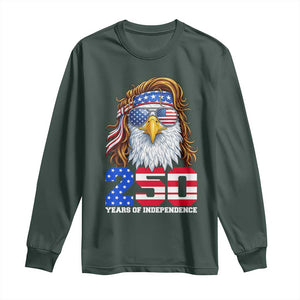 250 Years of Independece Patriotic Eagle Long Sleeve Shirt 1776 2026 USA Flag 4th of July Semiquincentennial TS02 Dark Forest Green Print Your Wear