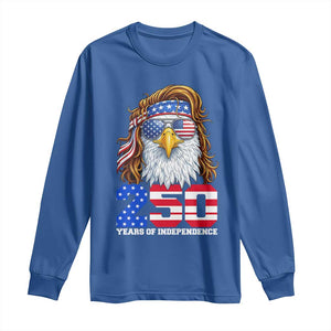 250 Years of Independece Patriotic Eagle Long Sleeve Shirt 1776 2026 USA Flag 4th of July Semiquincentennial TS02 Royal Blue Print Your Wear
