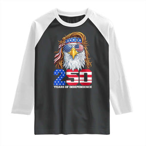 250 Years of Independece Patriotic Eagle Raglan Shirt 1776 2026 USA Flag 4th of July Semiquincentennial TS02 Black White Print Your Wear