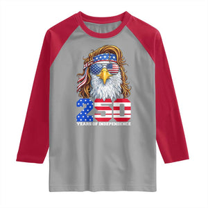 250 Years of Independece Patriotic Eagle Raglan Shirt 1776 2026 USA Flag 4th of July Semiquincentennial TS02 Sport Gray Red Print Your Wear
