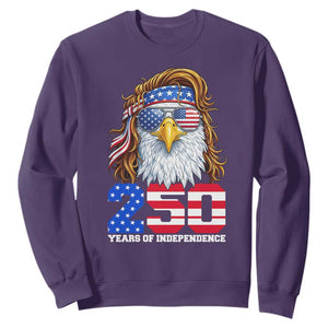 250 Years of Independece Patriotic Eagle Sweatshirt 1776 2026 USA Flag 4th of July Semiquincentennial TS02 Purple Print Your Wear
