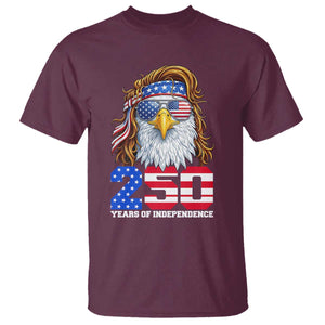250 Years of Independece Patriotic Eagle T Shirt 1776 2026 USA Flag 4th of July Semiquincentennial TS02 Maroon Print Your Wear