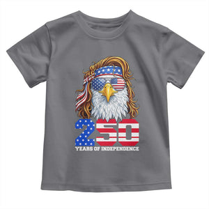 250 Years of Independece Patriotic Eagle Toddler T Shirt 1776 2026 USA Flag 4th of July Semiquincentennial TS02 Charcoal Print Your Wear