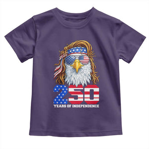 250 Years of Independece Patriotic Eagle Toddler T Shirt 1776 2026 USA Flag 4th of July Semiquincentennial TS02 Purple Print Your Wear