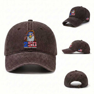250 Years of Independece Patriotic Eagle Washed Cotton Baseball Cap 1776 2026 USA Flag 4th of July Semiquincentennial TS02 Washed Cap Universal Fit Dark Brown Print Your Wear