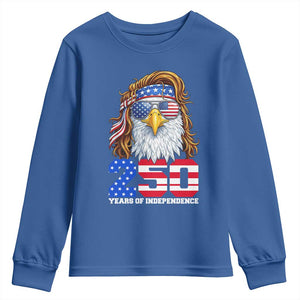 250 Years of Independece Patriotic Eagle Youth Sweatshirt 1776 2026 USA Flag 4th of July Semiquincentennial TS02 Royal Blue Print Your Wear