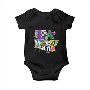 Colorful La-Weezi-ana Mardi Gras Louisiana Pride Baby Onesie Funky Carnival Vibes TS02 Black Print Your Wear